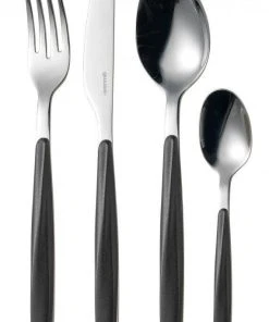 Guzzini Besteckset My Fusion Aus Edelstahl In Schwarz, 24-teilig