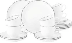 Seltmann Weiden Lido Black Line Kaffeeservice 18-teilig Rund