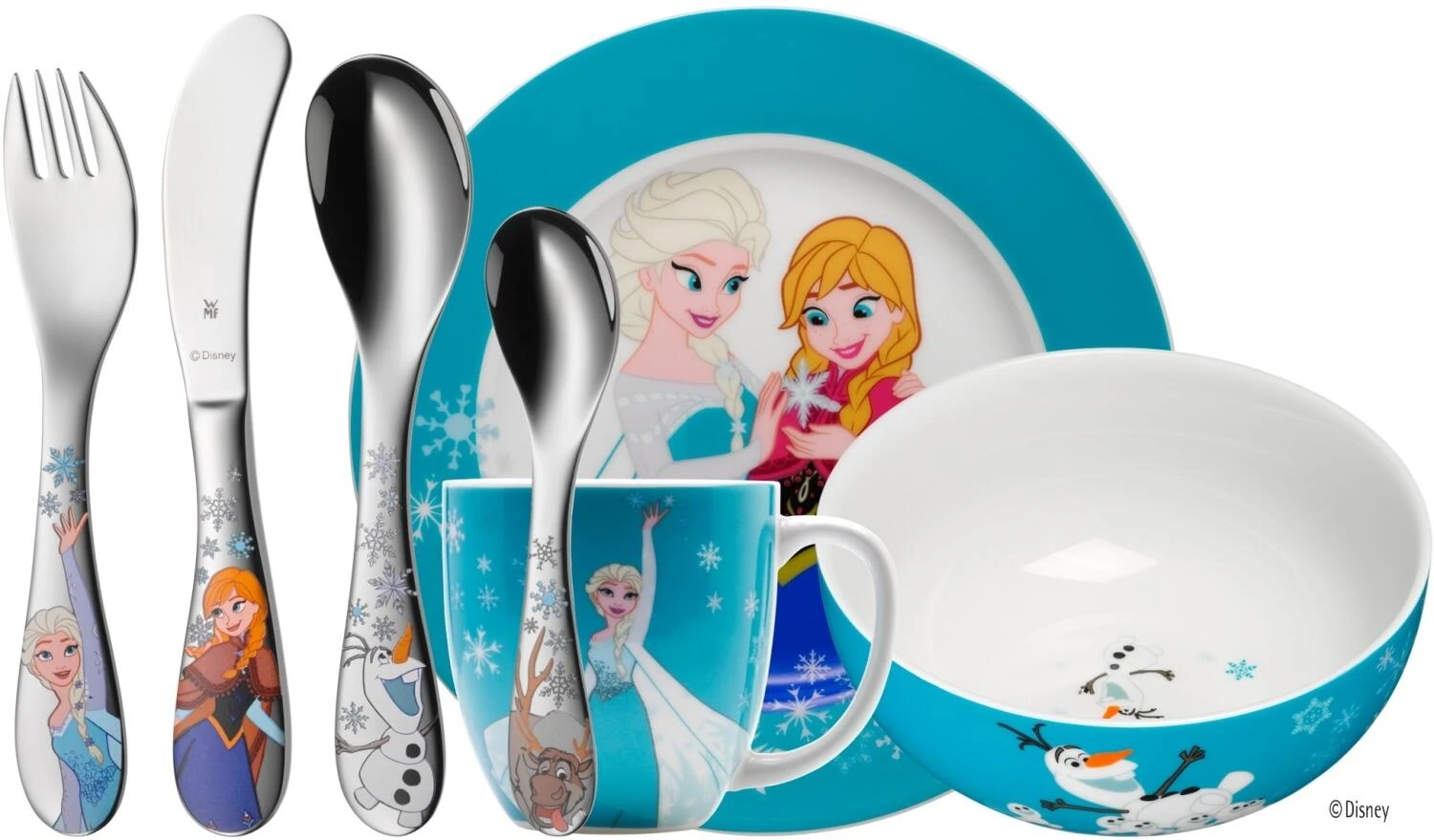 WMF Disney Frozen Kindergeschirr Mit Kinderbesteck 7-teilig 3 WMF Disney Frozen Kindergeschirr Mit Kinderbesteck 7-teilig