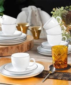 Seltmann Weiden Lido Black Line Kaffeeservice 18-teilig Rund -WMF Geschäft 33 10826 ka 18tlg 04