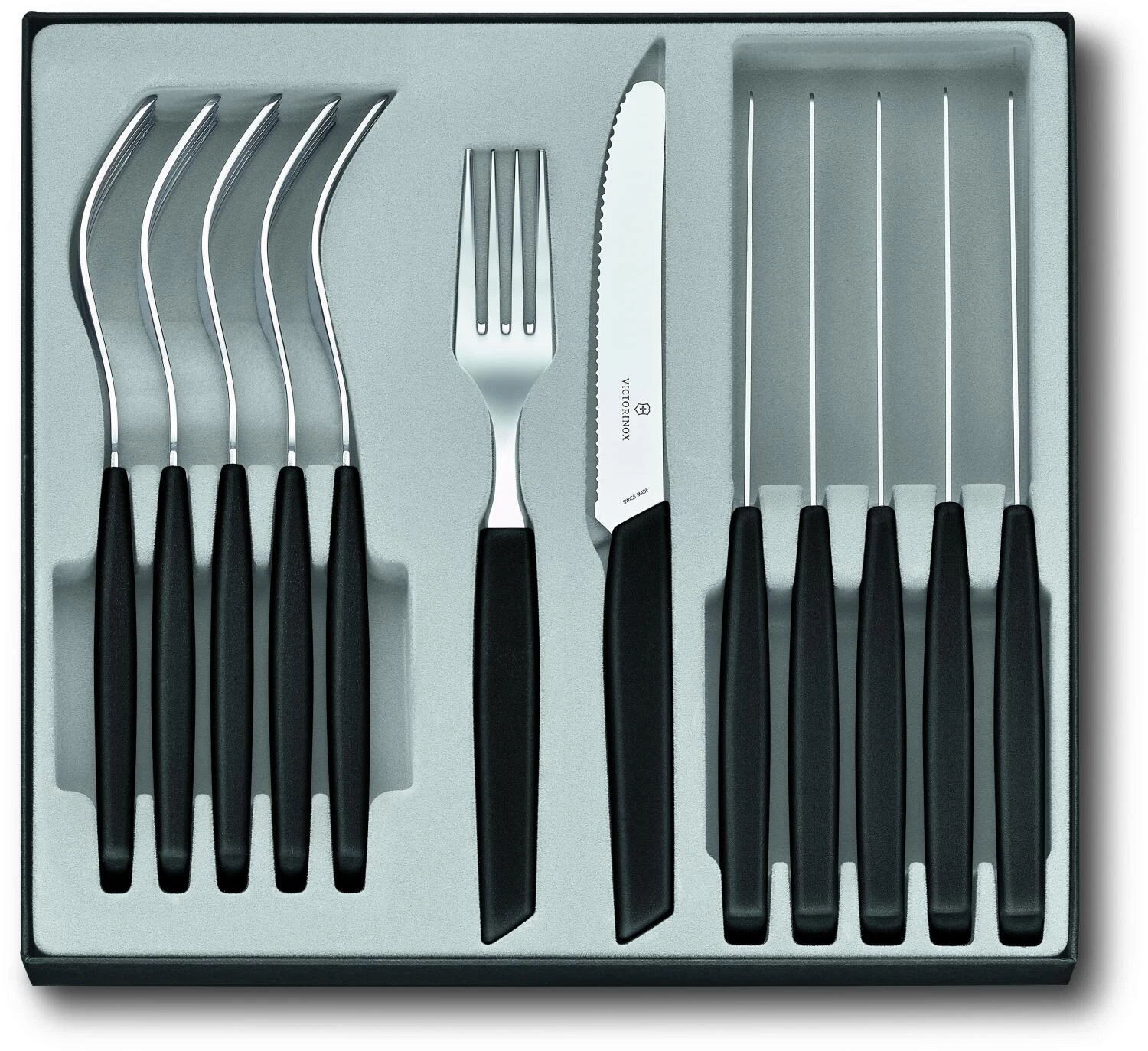 Victorinox Swiss Modern Besteck-Set Mit Tomatenmessern, 12-teilig, Schwarz 3 Victorinox Swiss Modern Besteck-Set Mit Tomatenmessern, 12-teilig, Schwarz