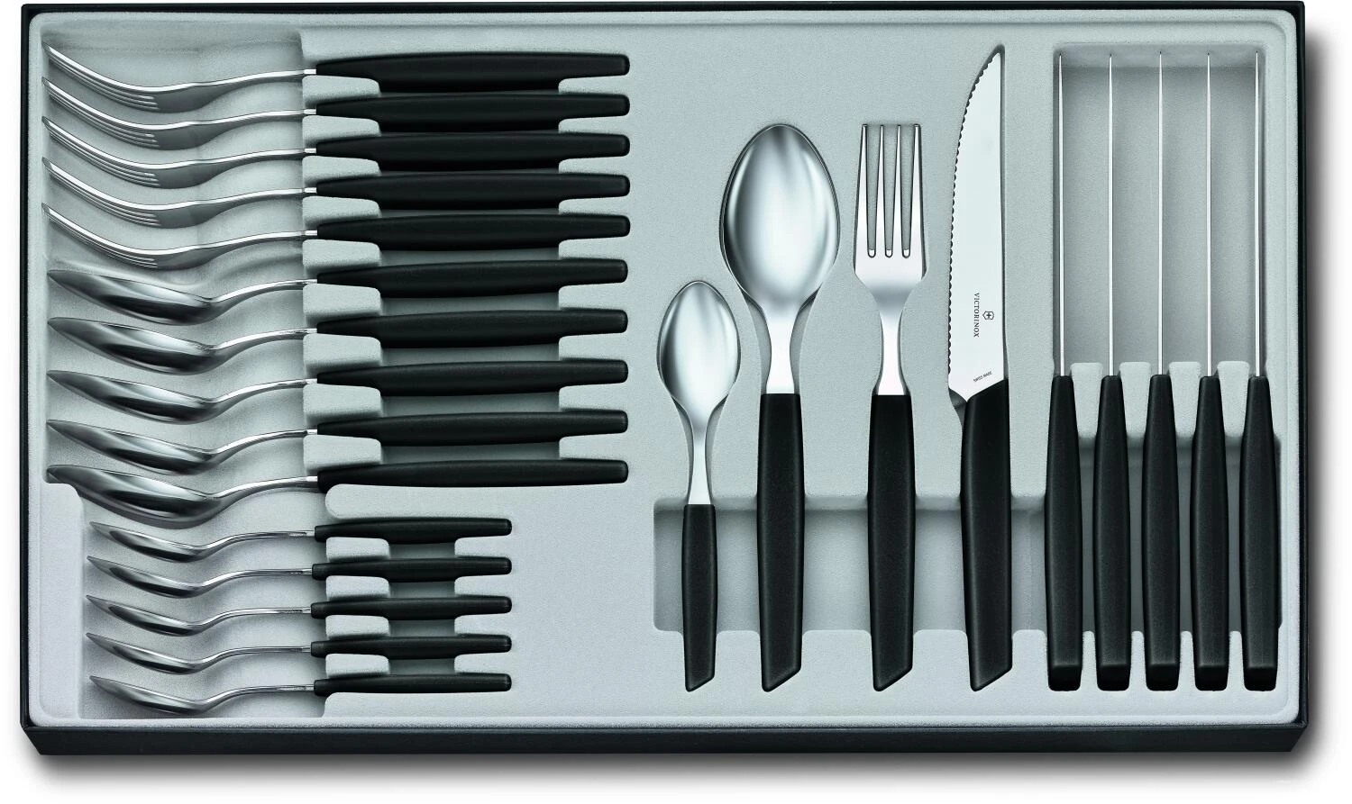 Victorinox Swiss Modern Besteck-Set Mit Steakmessern, 24-teilig, Schwarz 3 Victorinox Swiss Modern Besteck-Set Mit Steakmessern, 24-teilig, Schwarz
