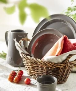 Emile Henry Suppen-/Pastateller In Fusain -WMF Geschäft EH 887X Amb Assiettes Plates SilexInBasket Outdoor V 4