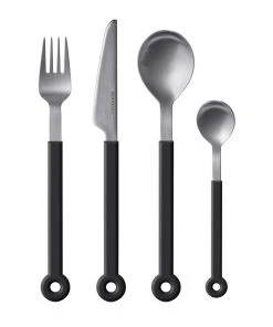 Mono Ring Besteckset In Schwarz, 4tlg.