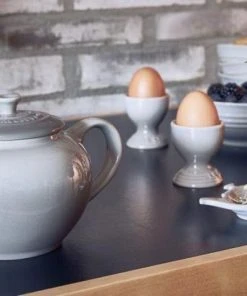 Le Creuset Frühstücksteller In Perlgrau -WMF Geschäft Perlgrau Poterie LS neu l