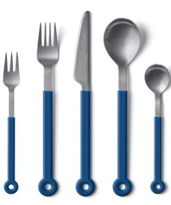 Mono Ring Besteckset In Blau, 5tlg.