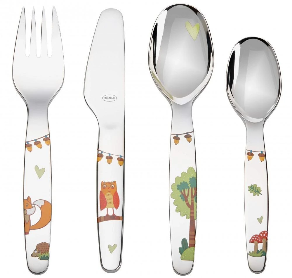 Rösle Kinderbesteck "Waldfreunde" 4-teilig 3 Rösle Kinderbesteck "Waldfreunde" 4-teilig